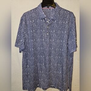 Johnnie O Golf Men's Blue Patterned Shirt